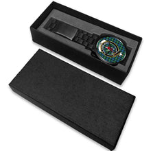 Load image into Gallery viewer, Lyon Clan Clans ,White Leather watch, leather steel watch, tartan watch, tartan watches, clan watch, scotland watch, merry christmas, cyber Monday, halloween, black Friday