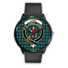 Load image into Gallery viewer, Lyon Clan Clans ,Black Metal Mesh watch, leather steel watch, tartan watch, tartan watches, clan watch, scotland watch, merry christmas, cyber Monday, halloween, black Friday