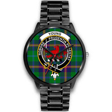 Load image into Gallery viewer, Young Modern Clans ,Black Metal Link watch, leather steel watch, tartan watch, tartan watches, clan watch, scotland watch, merry christmas, cyber Monday, halloween, black Friday