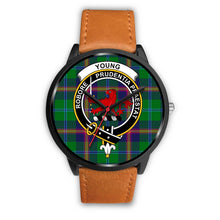 Load image into Gallery viewer, Young Modern Clans ,Pink Leather watch, leather steel watch, tartan watch, tartan watches, clan watch, scotland watch, merry christmas, cyber Monday, halloween, black Friday