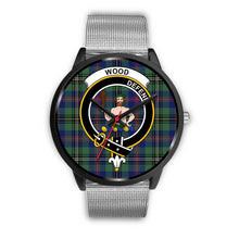 Load image into Gallery viewer, Wood Clans ,Rose Gold Metal Link watch, leather steel watch, tartan watch, tartan watches, clan watch, scotland watch, merry christmas, cyber Monday, halloween, black Friday
