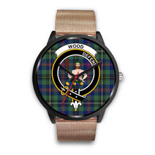 Load image into Gallery viewer, Wood Clans ,Brown Leather watch, leather steel watch, tartan watch, tartan watches, clan watch, scotland watch, merry christmas, cyber Monday, halloween, black Friday
