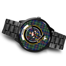 Load image into Gallery viewer, Wood Clans ,Brown Leather watch, leather steel watch, tartan watch, tartan watches, clan watch, scotland watch, merry christmas, cyber Monday, halloween, black Friday