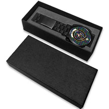 Load image into Gallery viewer, Wood Clans ,White Leather watch, leather steel watch, tartan watch, tartan watches, clan watch, scotland watch, merry christmas, cyber Monday, halloween, black Friday