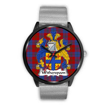 Load image into Gallery viewer, Witherspoon Clans ,Rose Gold Metal Link watch, leather steel watch, tartan watch, tartan watches, clan watch, scotland watch, merry christmas, cyber Monday, halloween, black Friday