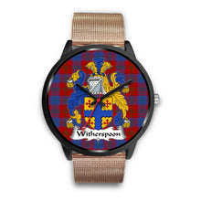 Load image into Gallery viewer, Witherspoon Clans ,Brown Leather watch, leather steel watch, tartan watch, tartan watches, clan watch, scotland watch, merry christmas, cyber Monday, halloween, black Friday