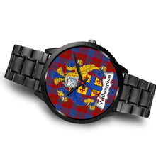 Load image into Gallery viewer, Witherspoon Clans ,Brown Leather watch, leather steel watch, tartan watch, tartan watches, clan watch, scotland watch, merry christmas, cyber Monday, halloween, black Friday