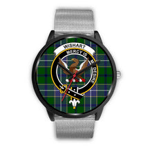 Load image into Gallery viewer, Wishart Hunting Clans ,Rose Gold Metal Link watch, leather steel watch, tartan watch, tartan watches, clan watch, scotland watch, merry christmas, cyber Monday, halloween, black Friday