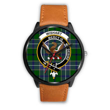 Load image into Gallery viewer, Wishart Hunting Clans ,Pink Leather watch, leather steel watch, tartan watch, tartan watches, clan watch, scotland watch, merry christmas, cyber Monday, halloween, black Friday