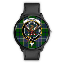 Load image into Gallery viewer, Wishart Hunting Clans ,Black Metal Mesh watch, leather steel watch, tartan watch, tartan watches, clan watch, scotland watch, merry christmas, cyber Monday, halloween, black Friday
