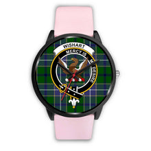 Load image into Gallery viewer, Wishart Hunting Clans ,Silver Metal Link watch, leather steel watch, tartan watch, tartan watches, clan watch, scotland watch, merry christmas, cyber Monday, halloween, black Friday