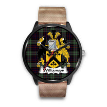 Load image into Gallery viewer, Williamson Clans ,Brown Leather watch, leather steel watch, tartan watch, tartan watches, clan watch, scotland watch, merry christmas, cyber Monday, halloween, black Friday