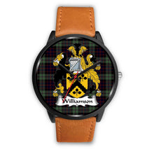 Load image into Gallery viewer, Williamson Clans ,Pink Leather watch, leather steel watch, tartan watch, tartan watches, clan watch, scotland watch, merry christmas, cyber Monday, halloween, black Friday