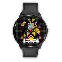 Load image into Gallery viewer, Williamson Clans ,Black Metal Mesh watch, leather steel watch, tartan watch, tartan watches, clan watch, scotland watch, merry christmas, cyber Monday, halloween, black Friday