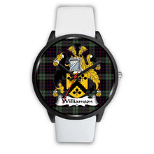 Load image into Gallery viewer, Williamson Clans ,Silver Metal Mesh watch, leather steel watch, tartan watch, tartan watches, clan watch, scotland watch, merry christmas, cyber Monday, halloween, black Friday