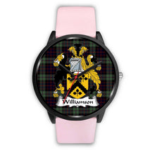 Load image into Gallery viewer, Williamson Clans ,Silver Metal Link watch, leather steel watch, tartan watch, tartan watches, clan watch, scotland watch, merry christmas, cyber Monday, halloween, black Friday