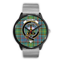Load image into Gallery viewer, Whitelaw District Clans ,Rose Gold Metal Link watch, leather steel watch, tartan watch, tartan watches, clan watch, scotland watch, merry christmas, cyber Monday, halloween, black Friday