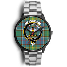 Load image into Gallery viewer, Whitelaw District Clans ,Black Metal Link watch, leather steel watch, tartan watch, tartan watches, clan watch, scotland watch, merry christmas, cyber Monday, halloween, black Friday