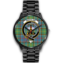 Load image into Gallery viewer, Whitelaw District Clans ,Black Metal Link watch, leather steel watch, tartan watch, tartan watches, clan watch, scotland watch, merry christmas, cyber Monday, halloween, black Friday