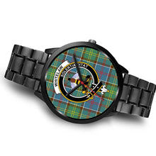 Load image into Gallery viewer, Whitelaw District Clans ,Brown Leather watch, leather steel watch, tartan watch, tartan watches, clan watch, scotland watch, merry christmas, cyber Monday, halloween, black Friday