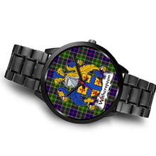 Load image into Gallery viewer, Whitefoord Modern Clans ,Brown Leather watch, leather steel watch, tartan watch, tartan watches, clan watch, scotland watch, merry christmas, cyber Monday, halloween, black Friday