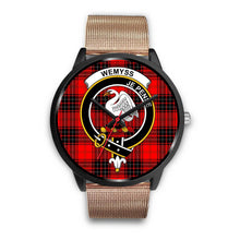 Load image into Gallery viewer, Wemyss Modern Clans ,Brown Leather watch, leather steel watch, tartan watch, tartan watches, clan watch, scotland watch, merry christmas, cyber Monday, halloween, black Friday