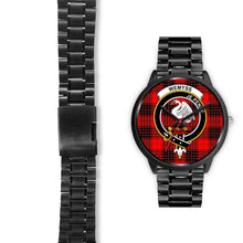 Load image into Gallery viewer, Wemyss Modern Clans ,Black Leather watch, leather steel watch, tartan watch, tartan watches, clan watch, scotland watch, merry christmas, cyber Monday, halloween, black Friday