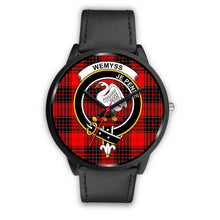Load image into Gallery viewer, Wemyss Modern Clans ,Black Metal Mesh watch, leather steel watch, tartan watch, tartan watches, clan watch, scotland watch, merry christmas, cyber Monday, halloween, black Friday