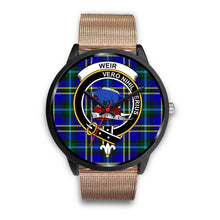 Load image into Gallery viewer, Weir Modern Clans ,Brown Leather watch, leather steel watch, tartan watch, tartan watches, clan watch, scotland watch, merry christmas, cyber Monday, halloween, black Friday