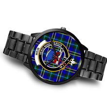 Load image into Gallery viewer, Weir Modern Clans ,Brown Leather watch, leather steel watch, tartan watch, tartan watches, clan watch, scotland watch, merry christmas, cyber Monday, halloween, black Friday
