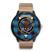 Load image into Gallery viewer, Wedderburn Clans ,Brown Leather watch, leather steel watch, tartan watch, tartan watches, clan watch, scotland watch, merry christmas, cyber Monday, halloween, black Friday