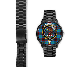 Load image into Gallery viewer, Wedderburn Clans ,Black Leather watch, leather steel watch, tartan watch, tartan watches, clan watch, scotland watch, merry christmas, cyber Monday, halloween, black Friday