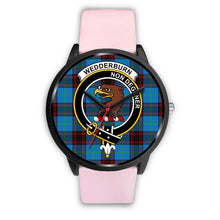 Load image into Gallery viewer, Wedderburn Clans ,Silver Metal Link watch, leather steel watch, tartan watch, tartan watches, clan watch, scotland watch, merry christmas, cyber Monday, halloween, black Friday