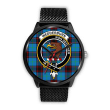 Load image into Gallery viewer, Wedderburn Clans ,Rose Gold Metal Mesh watch, leather steel watch, tartan watch, tartan watches, clan watch, scotland watch, merry christmas, cyber Monday, halloween, black Friday