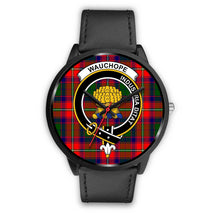 Load image into Gallery viewer, Wauchope Clans ,Black Metal Mesh watch, leather steel watch, tartan watch, tartan watches, clan watch, scotland watch, merry christmas, cyber Monday, halloween, black Friday