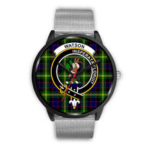 Load image into Gallery viewer, Watson Modern Clans ,Rose Gold Metal Link watch, leather steel watch, tartan watch, tartan watches, clan watch, scotland watch, merry christmas, cyber Monday, halloween, black Friday