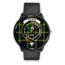 Load image into Gallery viewer, Watson Modern Clans ,Black Metal Mesh watch, leather steel watch, tartan watch, tartan watches, clan watch, scotland watch, merry christmas, cyber Monday, halloween, black Friday