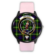 Load image into Gallery viewer, Watson Modern Clans ,Silver Metal Link watch, leather steel watch, tartan watch, tartan watches, clan watch, scotland watch, merry christmas, cyber Monday, halloween, black Friday