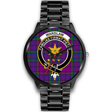 Load image into Gallery viewer, Wardlaw Clans ,Black Metal Link watch, leather steel watch, tartan watch, tartan watches, clan watch, scotland watch, merry christmas, cyber Monday, halloween, black Friday