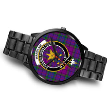 Load image into Gallery viewer, Wardlaw Clans ,Brown Leather watch, leather steel watch, tartan watch, tartan watches, clan watch, scotland watch, merry christmas, cyber Monday, halloween, black Friday