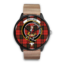 Load image into Gallery viewer, Wallace Weathered Clans ,Brown Leather watch, leather steel watch, tartan watch, tartan watches, clan watch, scotland watch, merry christmas, cyber Monday, halloween, black Friday