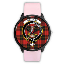 Load image into Gallery viewer, Wallace Weathered Clans ,Silver Metal Link watch, leather steel watch, tartan watch, tartan watches, clan watch, scotland watch, merry christmas, cyber Monday, halloween, black Friday