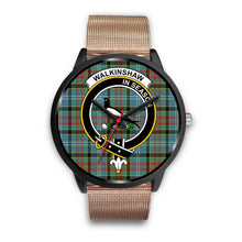 Load image into Gallery viewer, Walkinshaw Clans ,Brown Leather watch, leather steel watch, tartan watch, tartan watches, clan watch, scotland watch, merry christmas, cyber Monday, halloween, black Friday