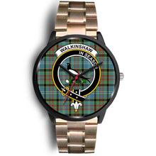 Load image into Gallery viewer, Walkinshaw Clans ,Black Leather watch, leather steel watch, tartan watch, tartan watches, clan watch, scotland watch, merry christmas, cyber Monday, halloween, black Friday