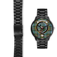 Load image into Gallery viewer, Walkinshaw Clans ,Black Leather watch, leather steel watch, tartan watch, tartan watches, clan watch, scotland watch, merry christmas, cyber Monday, halloween, black Friday