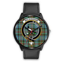 Load image into Gallery viewer, Walkinshaw Clans ,Black Metal Mesh watch, leather steel watch, tartan watch, tartan watches, clan watch, scotland watch, merry christmas, cyber Monday, halloween, black Friday