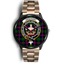 Load image into Gallery viewer, Urquhart Modern Clans ,Black Leather watch, leather steel watch, tartan watch, tartan watches, clan watch, scotland watch, merry christmas, cyber Monday, halloween, black Friday