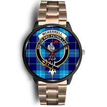 Load image into Gallery viewer, McKerrell Clans ,Black Leather watch, leather steel watch, tartan watch, tartan watches, clan watch, scotland watch, merry christmas, cyber Monday, halloween, black Friday