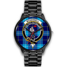 Load image into Gallery viewer, McKerrell Clans ,Black Metal Link watch, leather steel watch, tartan watch, tartan watches, clan watch, scotland watch, merry christmas, cyber Monday, halloween, black Friday