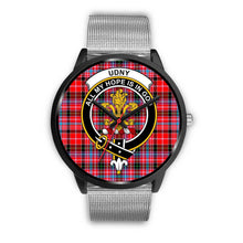 Load image into Gallery viewer, Udny Clans ,Rose Gold Metal Link watch, leather steel watch, tartan watch, tartan watches, clan watch, scotland watch, merry christmas, cyber Monday, halloween, black Friday